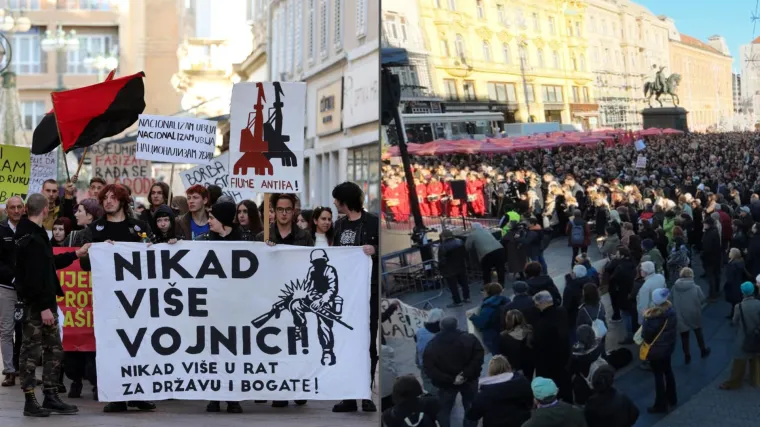 Pogledajte prizore s antifa&scaron;ističkih mar&scaron;eva: Tisuće u srcu Zagreba, krcata je i Rijeka