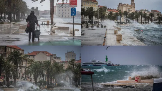 Pogledajte kako je nevrijeme 'progutalo' Split: Riva potpuno potopljena, vjetar nosi sve pred sobom