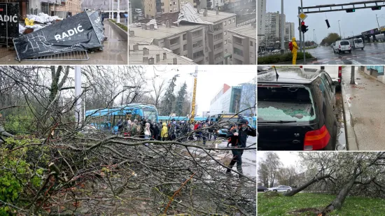Ovo je Zagreb u petak ujutro: Polomljena stabla, i&scaron;čupani krovovi, sru&scaron;eni stupovi, skele...