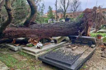Mirogoj poharalo nevrijeme: Oštećen grob legendarnog trenera, stabla padala i na anđele